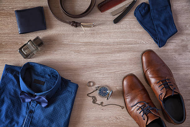 Men's Accessories Organized On The Table