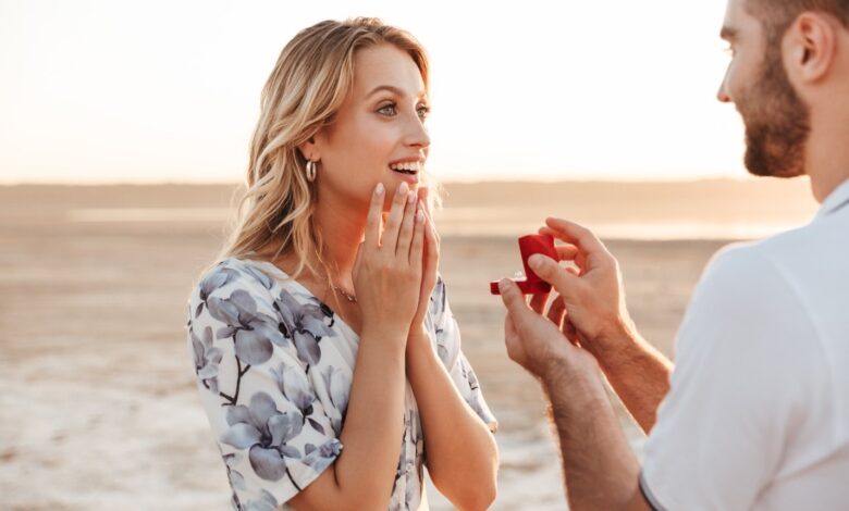 man proposing woman
